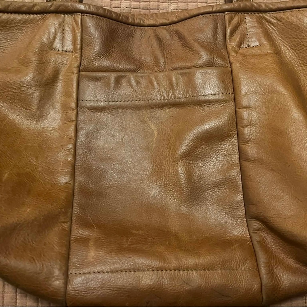 Rough & Tumble Elegant Tan Saddle Leather Tote Bag Purse Small Asher